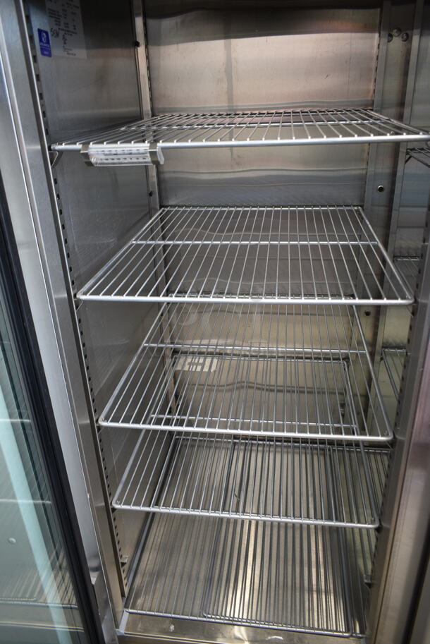 2015 Delfield LSR2-G Stainless Steel Commercial 2 Door Reach In Cooler Merchandiser w/ Poly Coated Racks on Commercial Casters. 115 Volts, 1 Phase. Tested and Does Not Power On
 - Image 5 of 6
