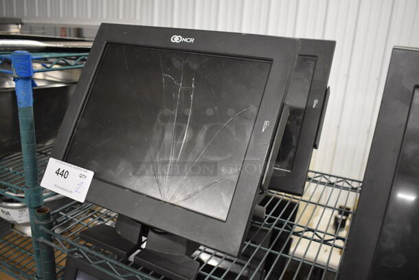 2 NCR 15" POS Monitors w/ Credit Card Strip Reader. 2 Times Your Bid! - Image 2 of 3