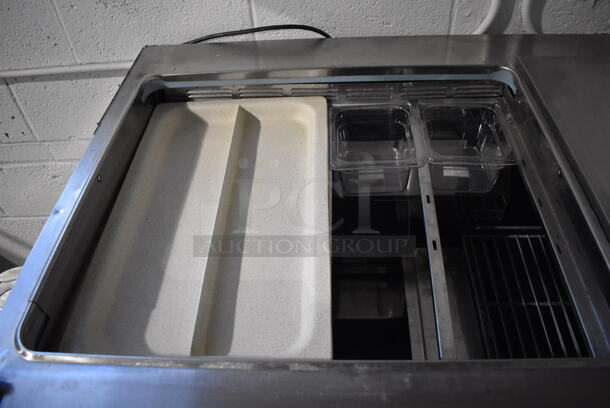 2010 Delfield 4472N-30M-AS Stainless Steel Commercial Prep Table w/ 3 Lids on Commercial Casters. 115 Volts, 1 Phase. 72x35.5x36. Tested and Working! - Image 8 of 9