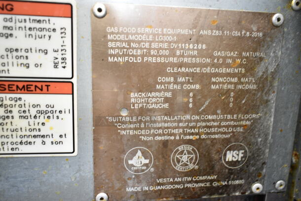 Vulcan LG300-1 Stainless Steel Commercial Floor Style Natural Gas Powered Deep Fat Fryer w/ 2 Metal Fry Baskets. 90,000 BTU.  - Image 2 of 4