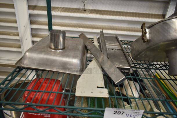 ALL ONE MONEY! Lot of Various Items Including Metal Tray for Meat Grinder and Mandolin Slicer.
