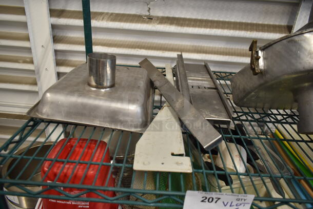 ALL ONE MONEY! Lot of Various Items Including Metal Tray for Meat Grinder and Mandolin Slicer. - Image 1 of 3