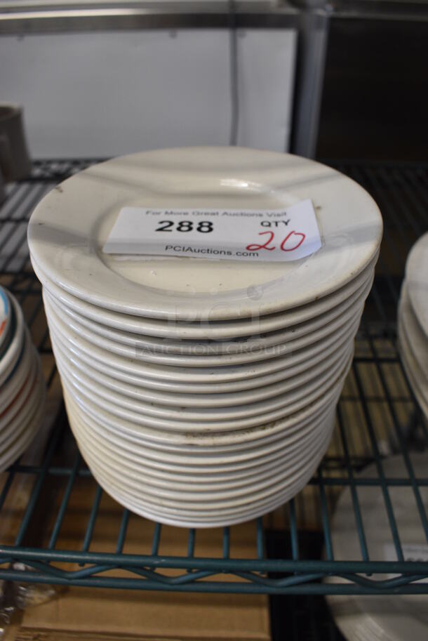 20 White Ceramic Plates. 6.5x6.5x1. 20 Times Your Bid! - Image 2 of 4