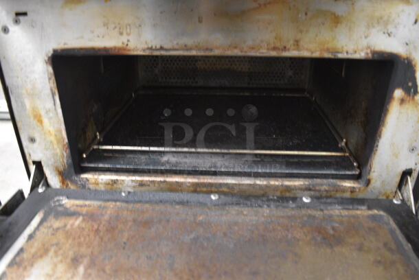 2 2013 Turbochef Encore 2 Metal Commercial Electric Powered Rapid Cook Ovens on Stainless Steel Double Stack Equipment Stand w/ Commercial Casters. 208/240 Volts, 1 Phase. 30x30x60. 2 Times Your Bid! Tested and Working! - Image 8 of 9