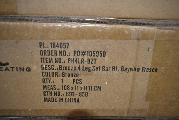 PALLET LOT of 155 BRAND NEW IN BOX! BFM Seating Bayview Fresco Bronze Outdoor Patio 4 Leg Set Bar Height; 84 PH4LR-BZ and 71 PH4LR-BZT. 155 Times Your Bid! - Image 3 of 6