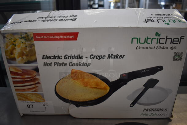IN ORIGINAL BOX! Nutrichef AZPKCRM08 Metal Countertop Electric Crepe Maker. 120 Volts, 1 Phase. 18x9x3 - Image 4 of 6