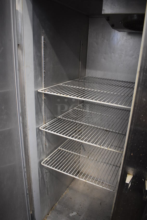 Continental 2F Stainless Steel Commercial 2 Door Reach In Freezer w/ Poly Coated Racks on Commercial Casters. 115 Volts, 1 Phase. 52x34x82. Tested and Powers On But Does Not Get Cold - Image 3 of 6