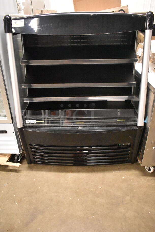 BRAND NEW SCRATCH AND DENT! Avantco 193MAC48HCB  48" Black Vertical Air Curtain Merchandiser. Crack on Left Side. 115 Volts, 1 Phase. Cannot Test Due To Cut Power Cord - Image 2 of 5