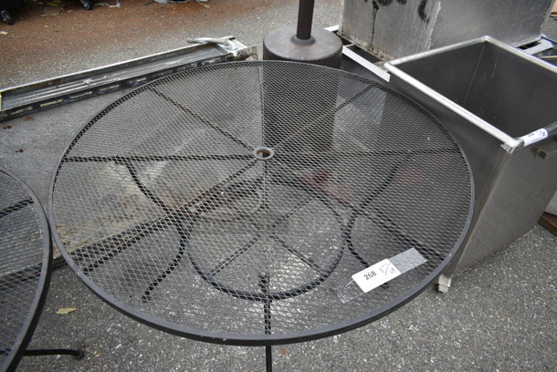Black Metal Mesh Round Patio Table. - Image 2 of 3