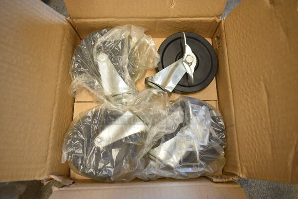 8 Boxes of 4 BRAND NEW SCRATCH AND DENT! Commercial Casters. 8 Times Your Bid!  - Image 1 of 5