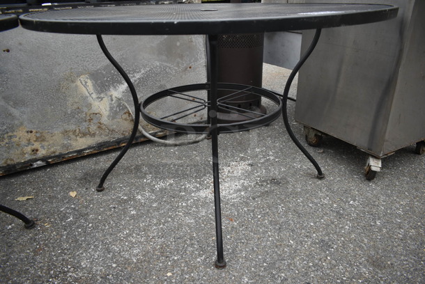 Black Metal Mesh Round Patio Table. - Image 3 of 3