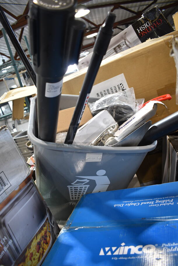 PALLET LOT of 22 BRAND NEW Items/Boxes Including Winco Chafers, Winco 7 Quart Soup Warmer, Trash Can, Stanchion. 22 Times Your Bid! - Image 10 of 12