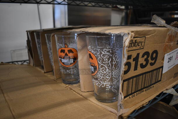 23 BRAND NEW IN BOX! Jack o Traveler Pumpkin Shandy Beverage Glasses. 3.5x3.5x6. 23 Times Your Bid! - Image 2 of 3