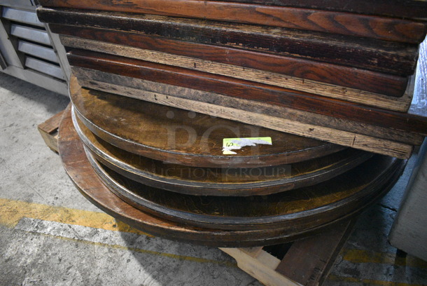16 Various Wood Pattern Tabletops. 7 Round and 9 Square. Includes 33.5x33.5x1.5. 16 Times Your Bid! - Image 3 of 4