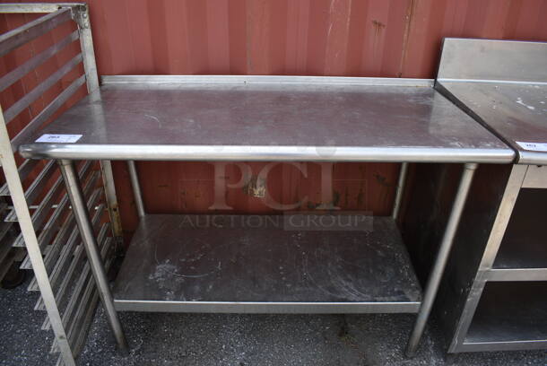 Stainless Steel Table w/ Stainless Steel Under Shelf. 48x24x37