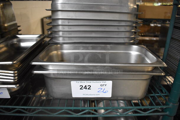 26 Stainless Steel 1/3 Size Drop In Bins. 1/3x4. 26 Times Your Bid!