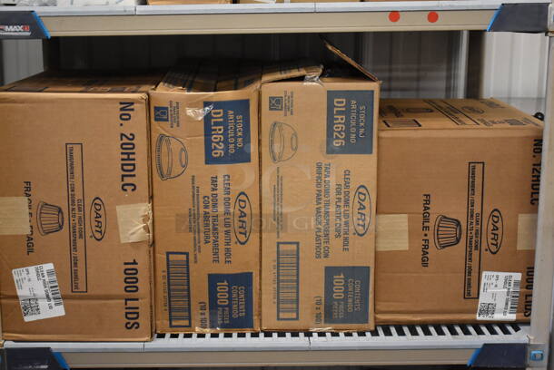 ALL ONE MONEY! Lot of 4 Tiers Worth of Various Paper Products Including Lids and Cups. Does Not Come w/ Shelving Unit - Image 4 of 12