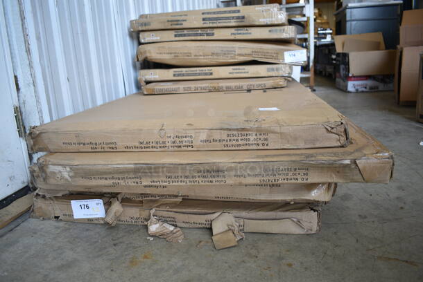 3 BRAND NEW SCRATCH AND DENT! Lancaster Table & Seating 384YCZ9630 30" x 96" Heavy-Duty Granite White Plastic Folding Table. 3 Times Your Bid! - Image 3 of 5