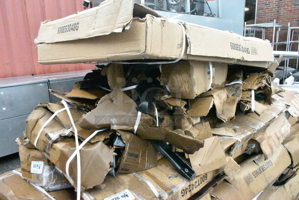 8 Boxes of 4 BRAND NEW SCRATCH AND DENT! Lancaster Table & Seating 164TB2222 22" x 22" Cross Cast Iron Table Base Plate. 8 Times Your Bid!  - Image 2 of 10