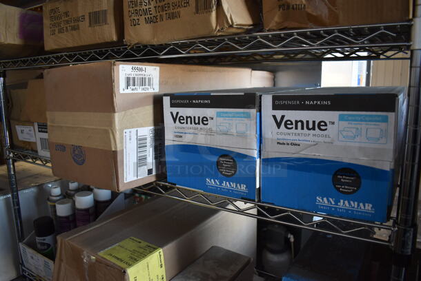 ALL ONE MONEY! Tier Lot of Various Items Including L Nitrile Gloves and 2 Venue Napkin Dispensers. - Image 2 of 12