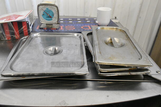 ALL ONE MONEY! Lot of Various Items Including Stainless Steel Lids, Drop In Bin and Dome Chafer Lid.  - Image 2 of 7