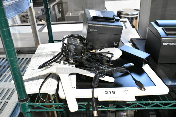 ALL ONE MONEY! Lot of Various Items Including Epson Receipt Printer, Keyboard, Monitor.  - Image 1 of 8