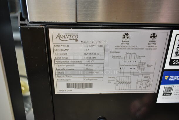 BRAND NEW SCRATCH AND DENT! Avantco 193BC72HCB 72" Curved Glass Black Refrigerated Bakery Display Case. See Pictures for Side Glass Damage. 110-120 Volts, 1 Phase. Tested and Working! - Image 11 of 11
