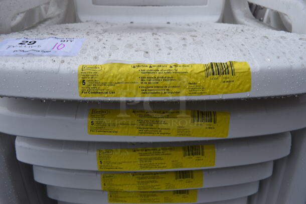 10 BRAND NEW SCRATCH AND DENT! Grosfillex 49092004 / US092004 Pacific White Fanback Stacking Resin Armchair. 23x21x35.5. 10 Times Your Bid! - Image 6 of 6