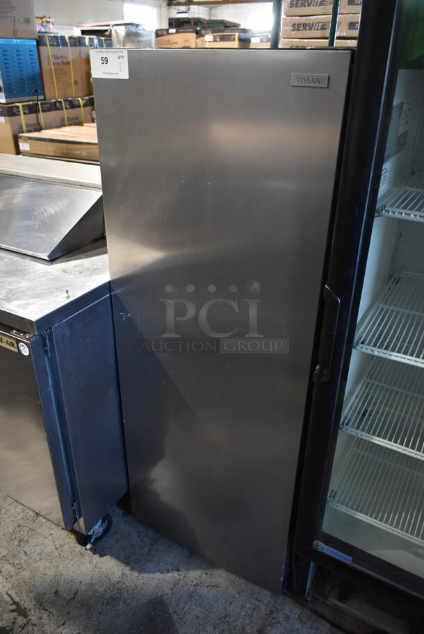 Vissani MDUFC7SS Stainless Steel Commercial Single Door Reach In Freezer. 115 Volts, 1 Phase. Tested and Working! - Image 1 of 3