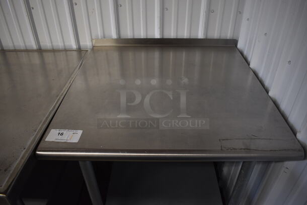 Stainless Steel Table w/ Back Splash and Metal Under Shelf. 30x30x36 - Image 3 of 4