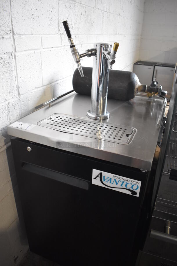 Avantco 178UDD1HC Stainless Steel Commercial Direct Draw Kegerator w/ Beer Tower and Tank on Commercial Casters. 115 Volts, 1 Phase. 24x30x55. Tested and Working! - Image 2 of 8
