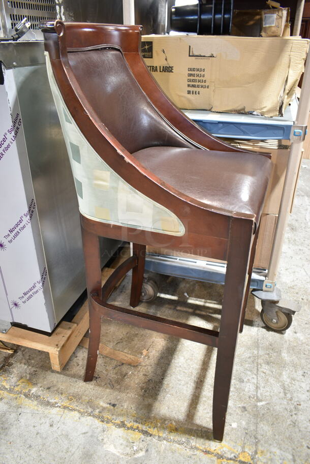 Brown Bar Height Chair.  - Image 4 of 5