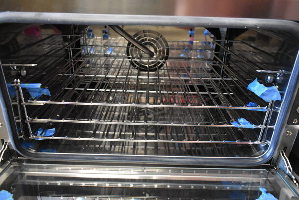 BRAND NEW SCRATCH AND DENT! Cooking Performance Group CPG 351COHT3A Stainless Steel Electric Thermostatic Countertop 3 Tray Half Size Convection Oven with Steam Injection. 110 Volts, 1 Phase. Tested and Working! - Image 5 of 6