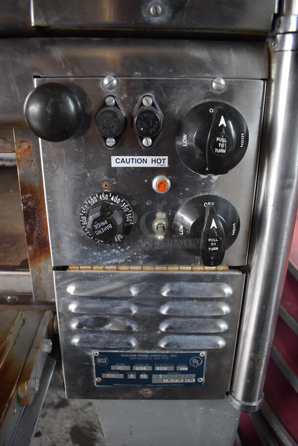 2 Bakers Pride P1 Stainless Steel Commercial Electric Powered Single Deck Pizza Oven w/ Cooking Stones on Metal Legs. 208 Volts, 3 Phase. 2 Times Your Bid! - Image 8 of 11