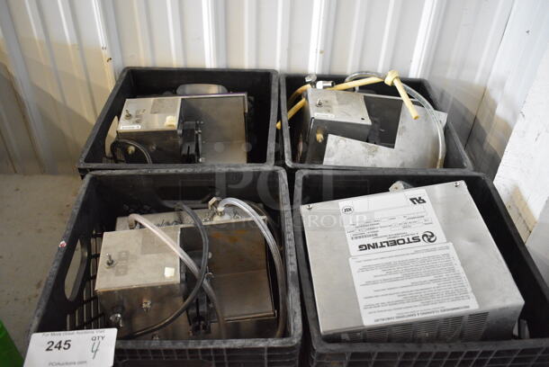 4 Stoelting Model U3-02A Metal Commercial Remote Mix Pumps. 115 Volts, 1 Phase. 4 Times Your Bid!
