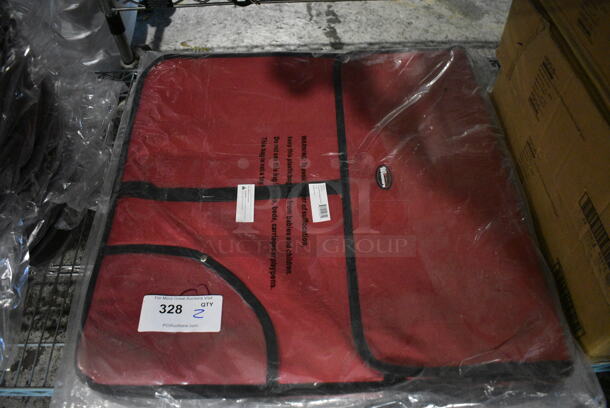2 BRAND NEW! Winware Red Poly Insulated Pizza Food Delivery Bags. 23x24x5. 2 Times Your Bid!
