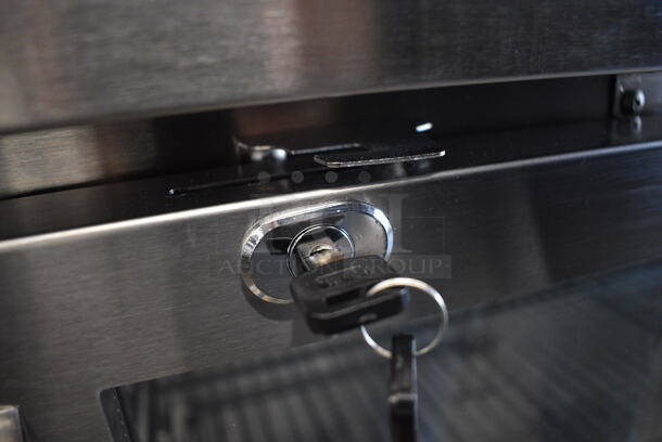 BRAND NEW SCRATCH AND DENT! Avantco 178UBB72GHCS Stainless Steel Commercial 3 Door Back Bar Cooler Merchandiser w/ Poly Coated Racks and Keys. 115 Volts, 1 Phase. 73x24.5x36. Tested and Working! - Image 9 of 10