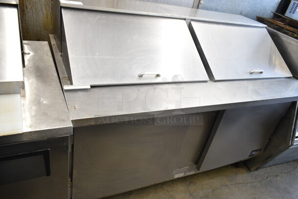 Beverage Air SPE60-24M Stainless Steel Commercial Sandwich Salad Prep Table Bain Marie Mega Top on Commercial Casters. 115 Volts, 1 Phase. Tested and Powers On But Does Not Get Cold - Image 1 of 7