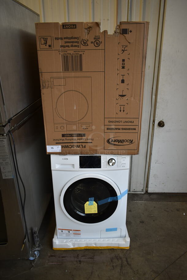 BRAND NEW SCRATCH AND DENT! 2022 KoolMore FLW-3CWH Metal Front Load Drum Washing Machine. 120 Volts, 1 Phase. - Image 2 of 8
