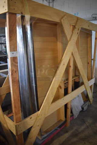 ALL ONE MONEY! BRAND NEW IN CRATE Lot of 7 Wooden Stage Risers. Makes Approximately 150 Square Feet. Each Riser Is 72x72x4