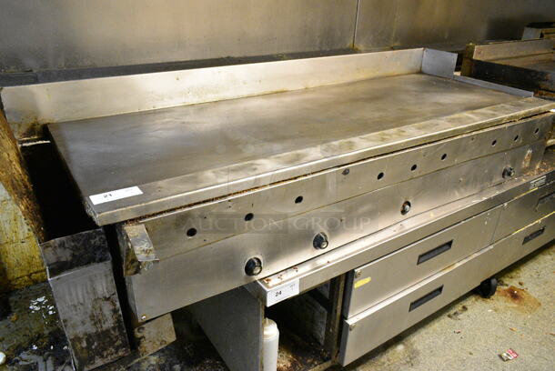 Wolf Stainless Steel Commercial Countertop Natural Gas Powered Flat Top Griddle. This Unit Was In Working Condition When the Restaurant Closed. (kitchen) - Image 1 of 6