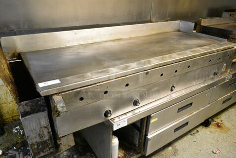 Wolf Stainless Steel Commercial Countertop Natural Gas Powered Flat Top Griddle. This Unit Was In Working Condition When the Restaurant Closed. (kitchen)