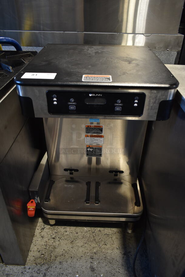 2021 Bunn ICB TWIN SH ENERGY STAR Stainless Steel Commercial Countertop Double Coffee Machine w/ Hot Water Dispenser. 120/240 Volts, 1 Phase.  - Image 1 of 5