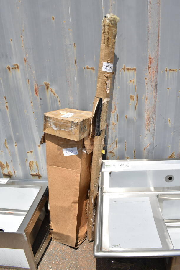 3 BRAND NEW SCRATCH AND DENT! Items; Regency 460EBPC64 64" NSF Black Epoxy Mobile Shelving Post, Lavex 712JTDISPSS Stainless Steel Jumbo 9" Single-Roll Toilet Tissue Dispenser - From Group (OD Kit) 712BATHKITLS, Black Metal Table Base Column Tops. 3 Times Your Bid! - Image 1 of 6