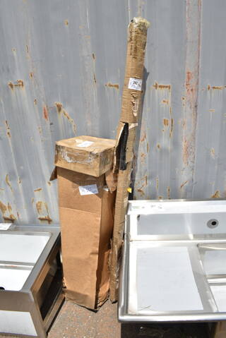 3 BRAND NEW SCRATCH AND DENT! Items; Regency 460EBPC64 64" NSF Black Epoxy Mobile Shelving Post, Lavex 712JTDISPSS Stainless Steel Jumbo 9" Single-Roll Toilet Tissue Dispenser - From Group (OD Kit) 712BATHKITLS, Black Metal Table Base Column Tops. 3 Times Your Bid!