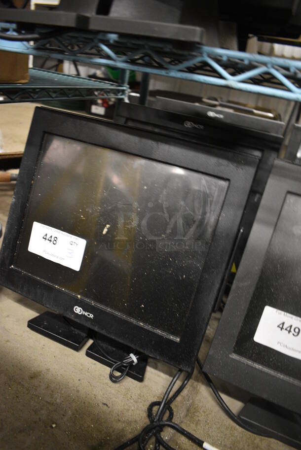 3 NCR 15" POS Monitors w/ Credit Card Strip Reader. 3 Times Your Bid! - Image 2 of 4