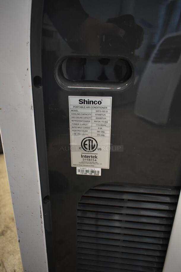 Shinco SPF3-10C-D Portable Air Conditioner. 9,700 BTU. 115 Volts, 1 Phase. Tested and Working! - Image 4 of 5