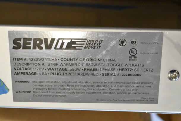 BRAND NEW SCRATCH AND DENT! ServIt 423SW24TLHA 24" Lighted Strip Warmer with Single Toggle Control. 120 Volts, 1 Phase.  - Image 4 of 4