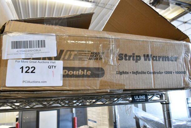 BRAND NEW SCRATCH AND DENT! ServIt 423SW24INHDBLA 24" Double Strip Warmer with Dual Adjustable Infinite Controls . 120 Volts, 1 Phase.  - Image 2 of 4
