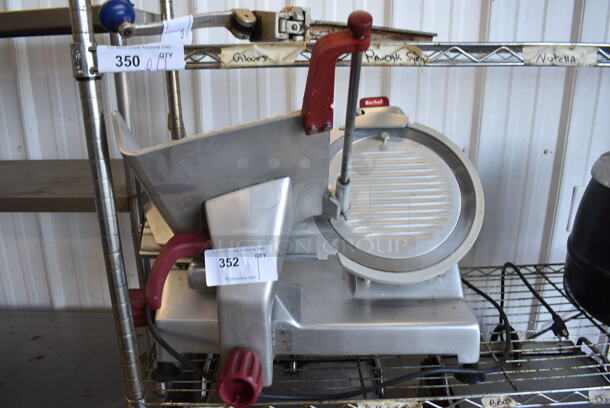 Berkel Model 827A-PLUS Metal Commercial Countertop Meat Slicer w/ Blade Sharpener. 115 Volts, 1 Phase. 26x21x21. Tested and Working!